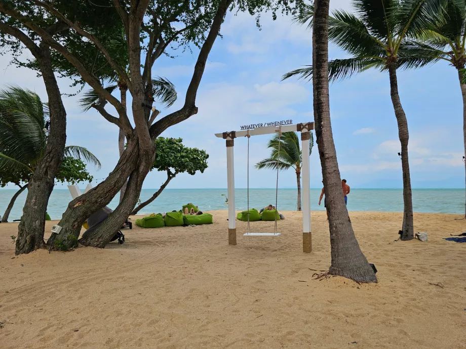 Huśtawka na hotelowej plaży