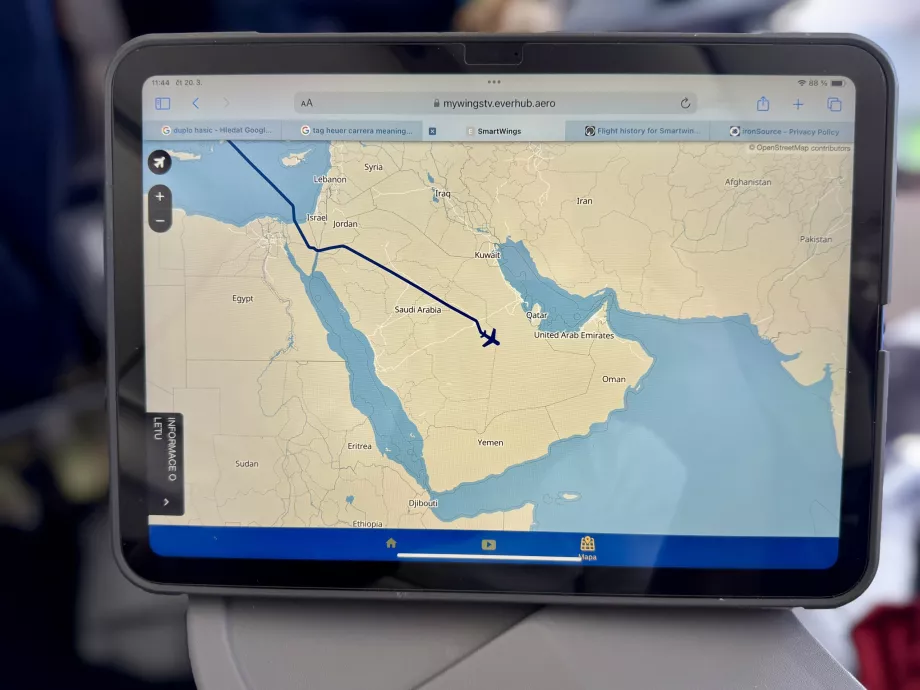 Mapa lotów z Pragi do Salalah