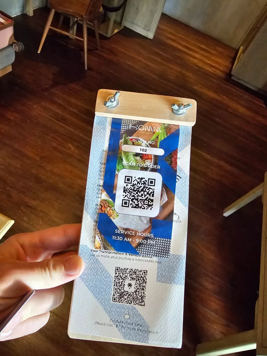 Kod QR dla obsługi pokoju