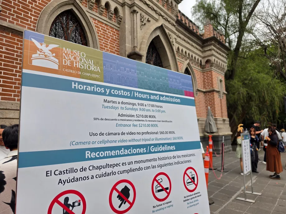 Zamek Chapultepec, godziny otwarcia i cennik