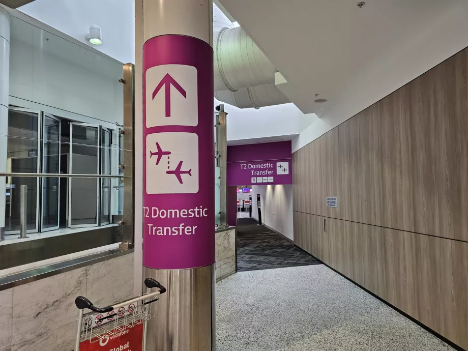 Znaki w Terminalu 1 umożliwiające transfer do Terminalu 2