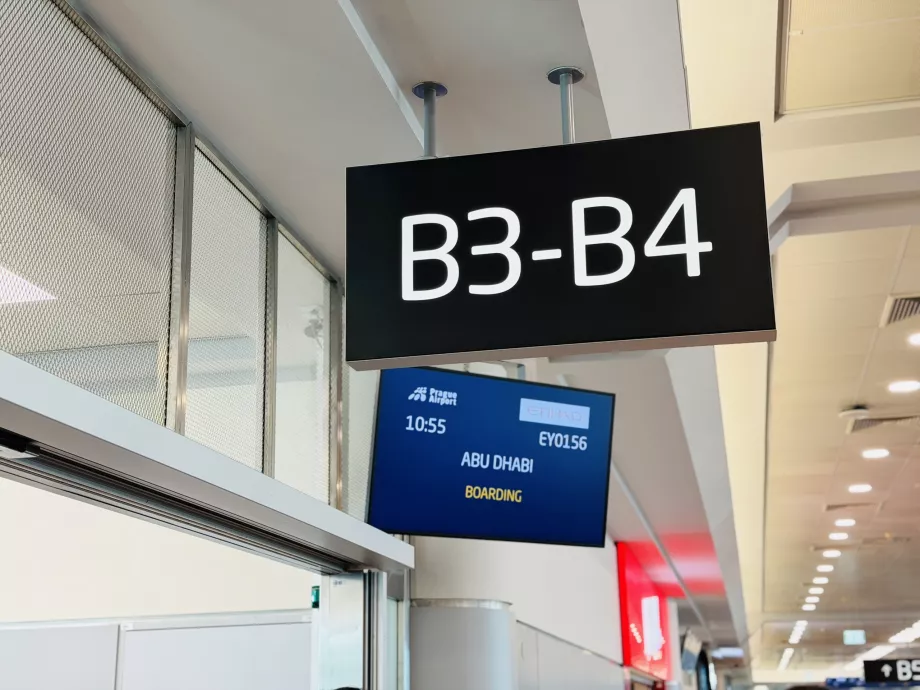 Bramka wejściowa dla lotu EY156