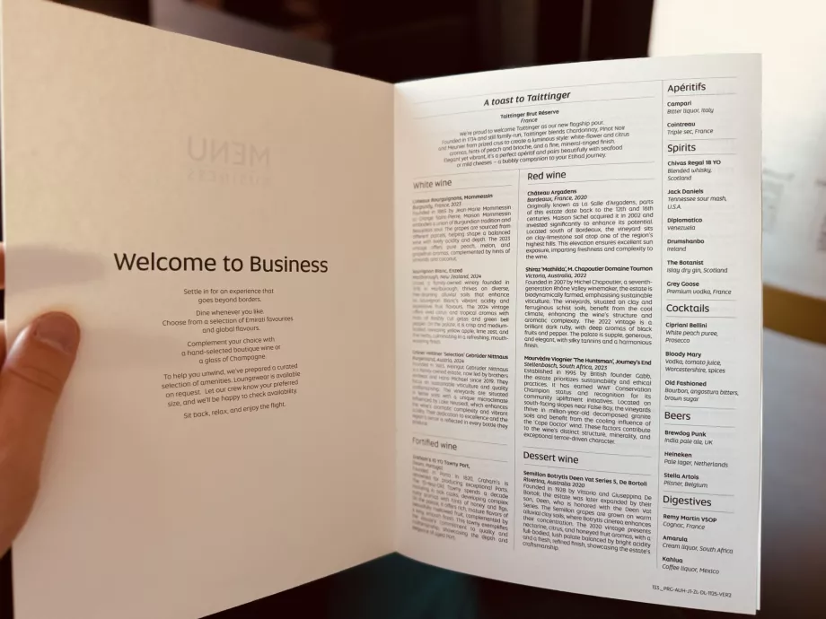 Oferta win, piw, aperitifów, digestifów i koktajli