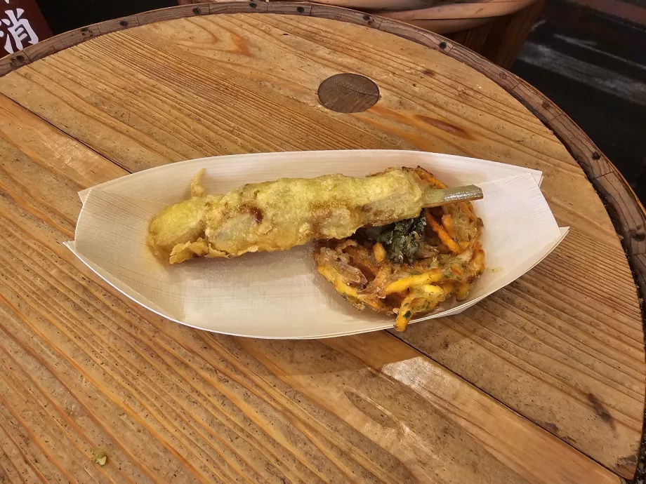 Moja tempura w Nishiki Market