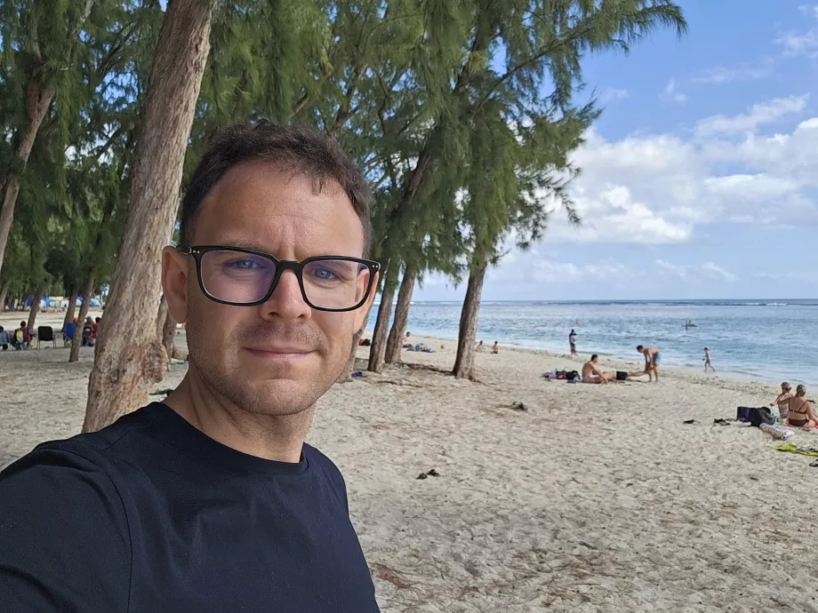 Ja na plaży Flic en Flac