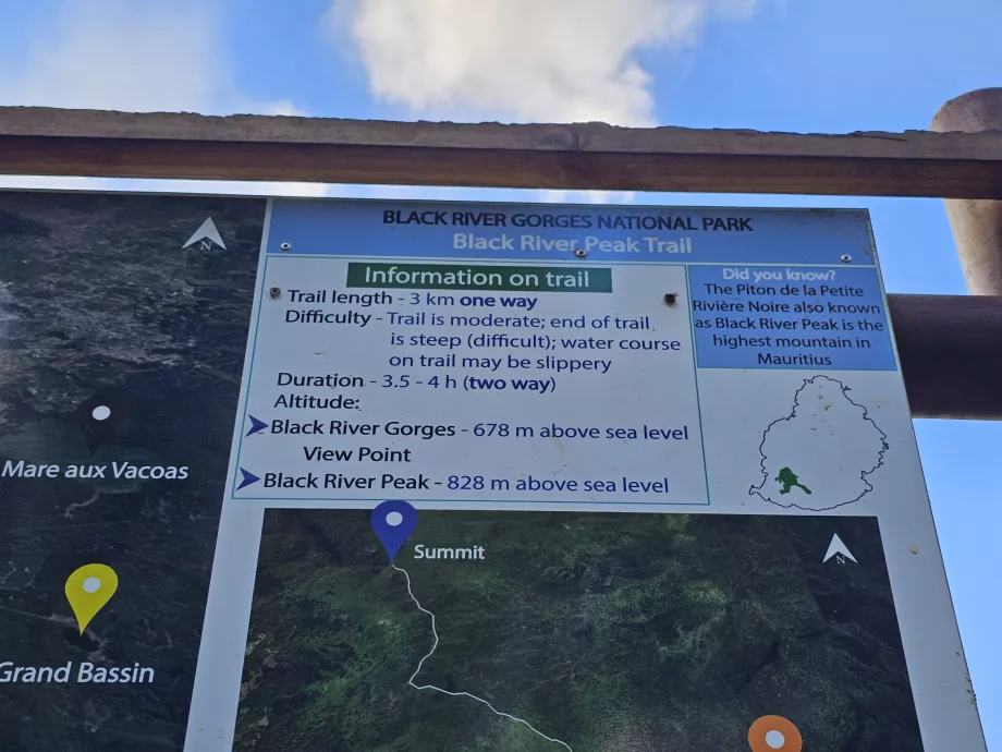 Informacje w pobliżu szlaku Black River Peak