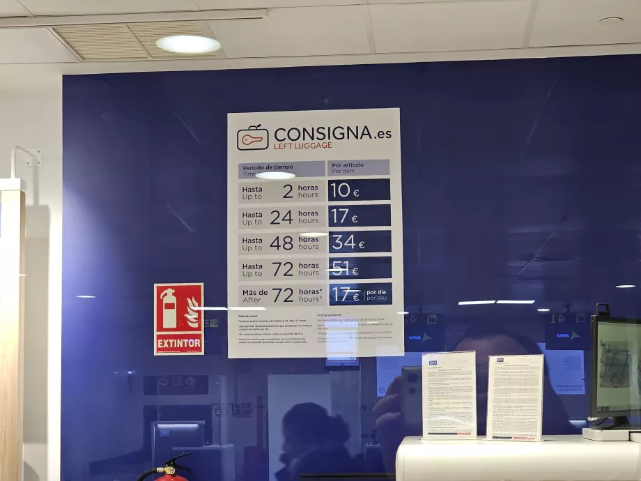 Cennik przechowalni bagażu