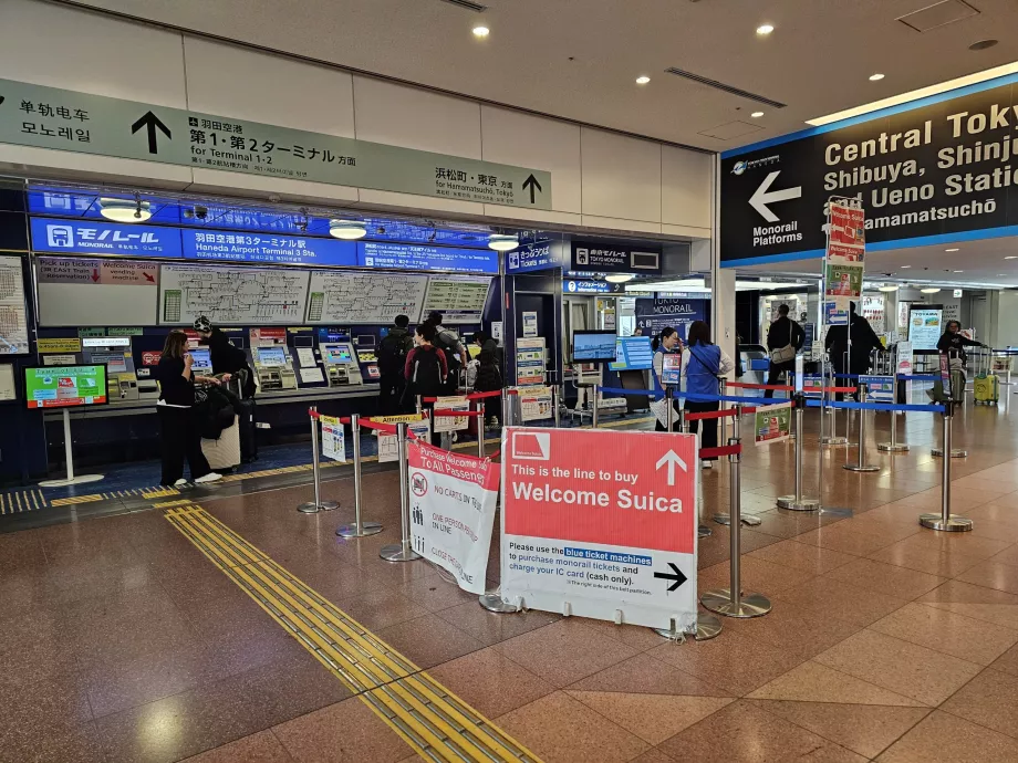 Bilety na kolej jednoszynową w Tokio