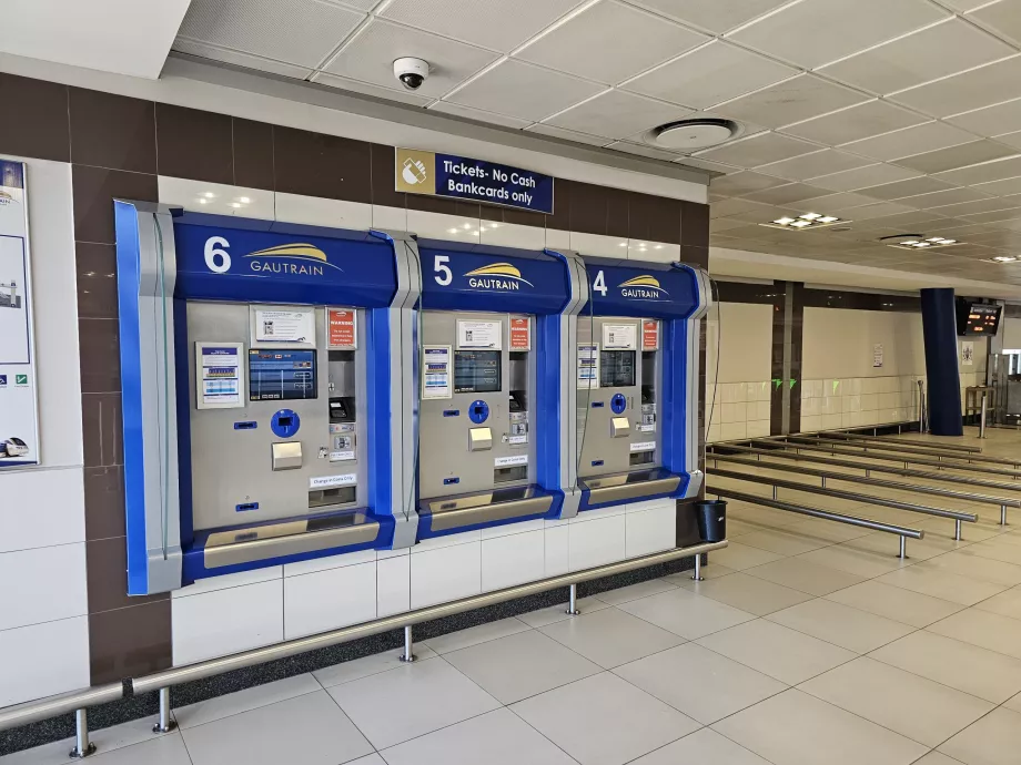 Automat biletowy w pociągu Gautrain