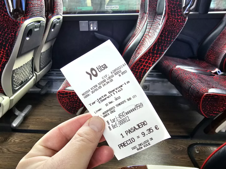 Bilet autobusowy Titsa