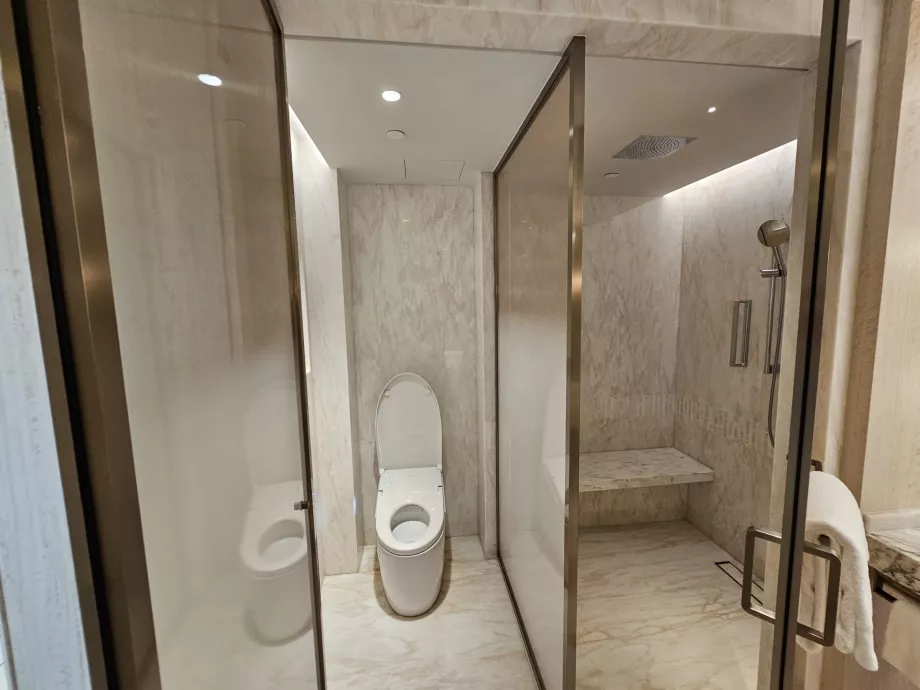 Prysznic i toaleta - otwarte drzwi