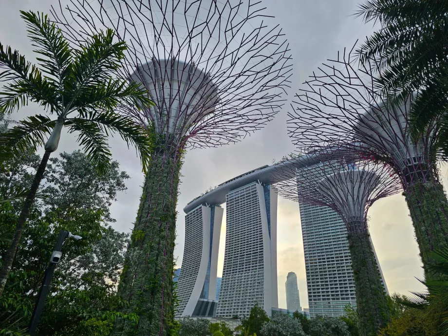 Budynek Marina Bay Sands widziany z Gardens by the Bay