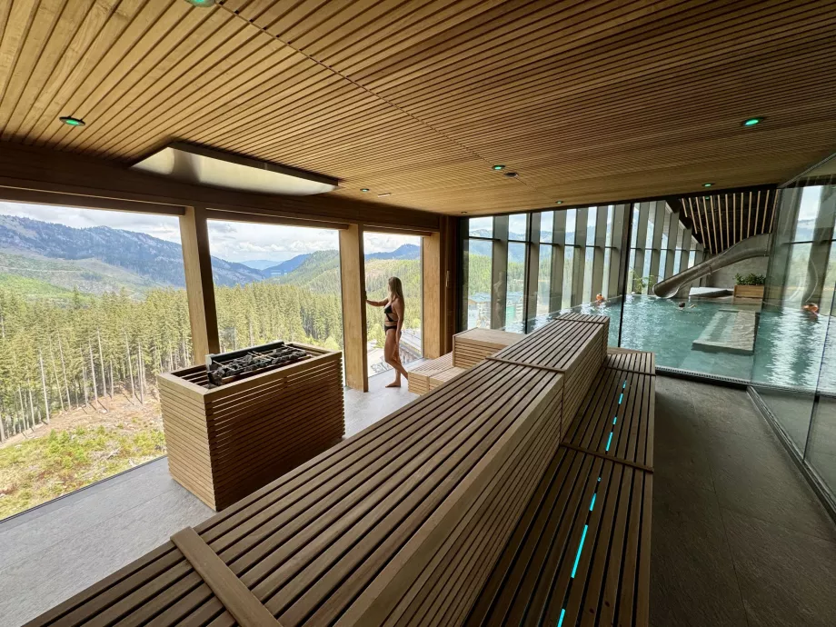 Sauna rodzinna w strefie basenowej