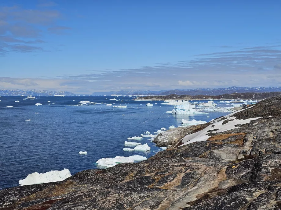 Kry lodowe w pobliżu Ilulissat, widok z żółtego szlaku