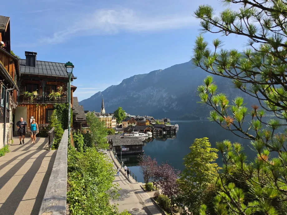 Widok na Hallstatt z ulicy Hallberg