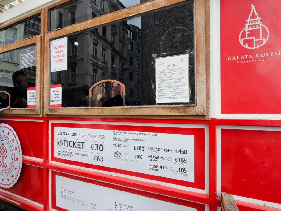 Wieża Galata, ceny biletów wstępu