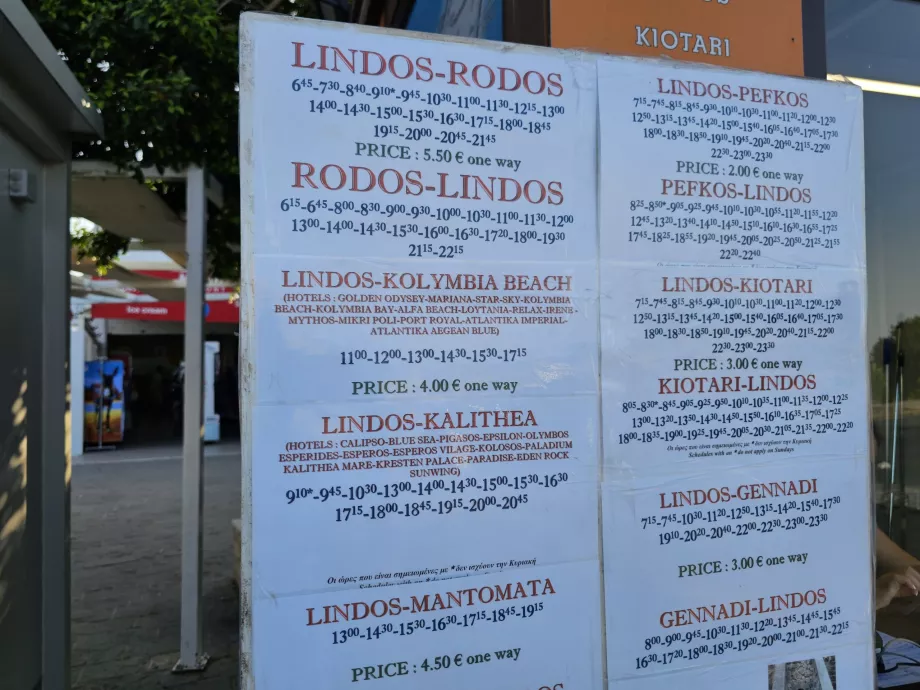 Rozkład jazdy Lindos