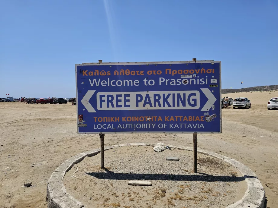 Bezpłatny parking - Prasonisi