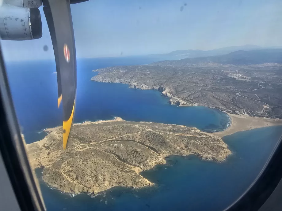 Prasonisi widziane z lotu na trasie Karpathos - Rodos