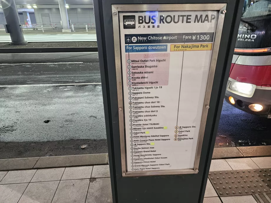 Lista przystanków autobusowych do centrum
