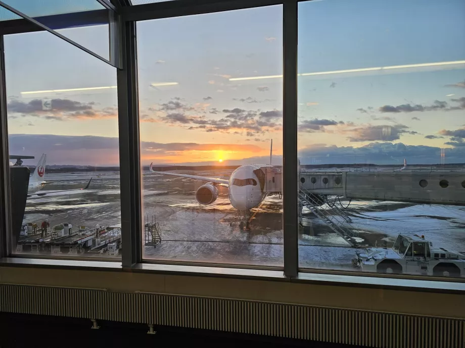 Widok obszaru lotniska ze strefy tranzytowej