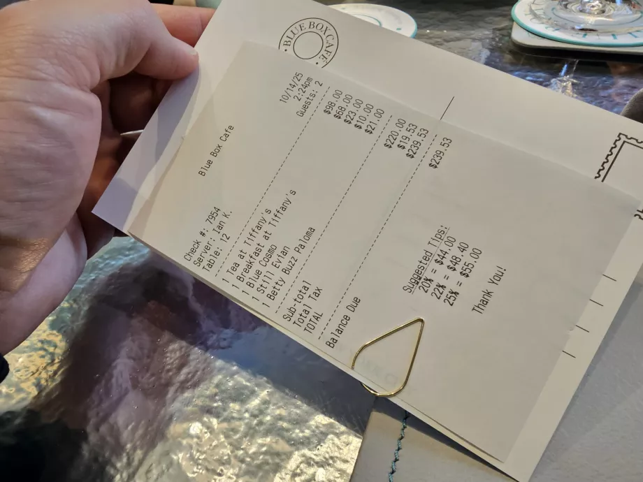 Blue Box, całkowity rachunek