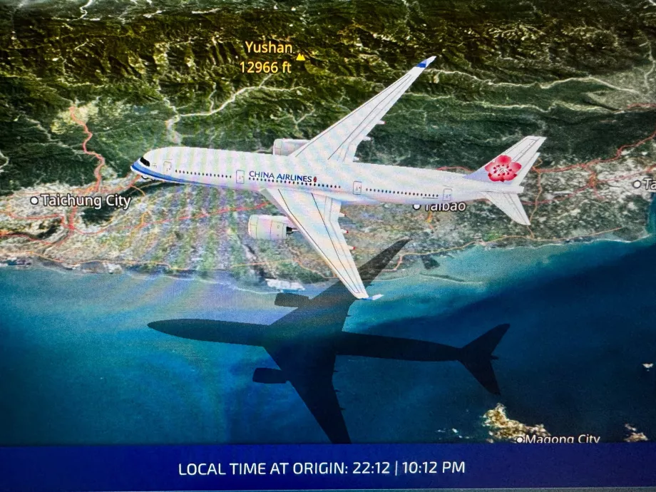 Samoloty China Airlines na mapie