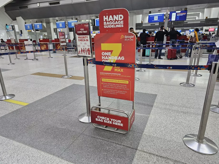 Szablon bagażu podręcznego, Spicejet