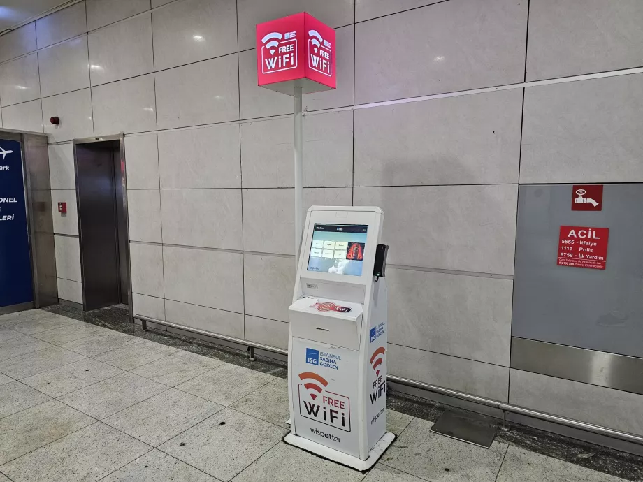 Kiosk z hasłem do internetu wi-fi